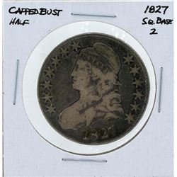 1827 Square Base 2 Capped Bust Half Dollar Coin
