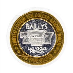.999 Silver Ballys Las Vegas $10 Casino Gaming Token Limited Edition
