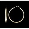 Image 2 : 14KT Yellow Gold with White Rhodium Hoop Earrings