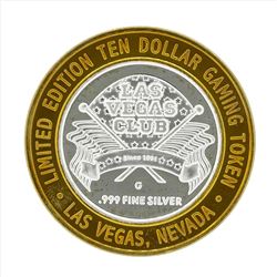 .999 Silver Las Vegas Club $10 Casino Gaming Token Limited Edition