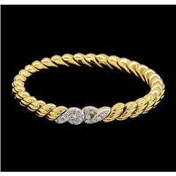 14KT Two Tone 0.80ctw Diamond Bangle Bracelet