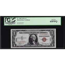 1935A $1 Silver Certificate WWII Emergency Hawaii Note PCGS Gem New 65PPQ