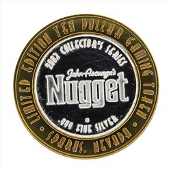 .999 Silver Nugget Sparks Nevada $10 Casino Gaming Token Limited Edition