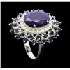 Image 4 : 14KT White Gold 13.38ctw Sapphire and Diamond Ring