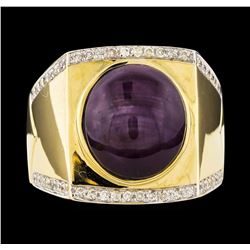 14KT Yellow Gold 11.28ct Star Ruby and Diamond Ring