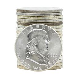 Roll of (20) 1963 Brilliant Uncirculated Franklin Half Dollar Coins