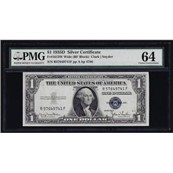 1935D $1 Silver Certificate Note Wide PMG Choice Uncirculated 64EPQ