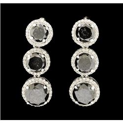 14KT White Gold 12.65ctw Black Diamond Earrings