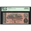 Image 1 : 1864 $5 The Confederate States of America Note T-69 PCGS Choice New 63PPQ