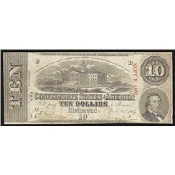 1863 $10 The Confederate States of America Note