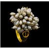 Image 4 : 21KT Yellow Gold Freshwater Pearl Cluster Ring