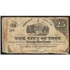 Image 1 : 1862 25 Cent The City of Troy Obsolete Note