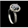 Image 4 : 14KT White Gold 5.31ctw Black Diamond Ring