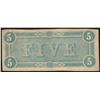 Image 2 : 1864 $5 The Confederate States of America Note