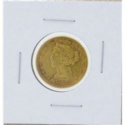 1881 $5 Liberty Head Half Eagle Gold Coin