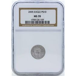2005 $10 American Platinum Eagle Coin NGC MS70