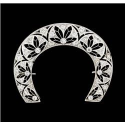 14KT White Gold 1.35ct. Diamond Vintage Style Pin