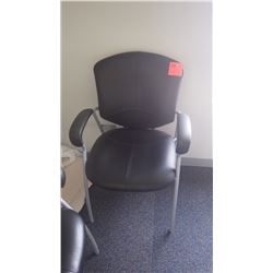 Black leather office arm chair