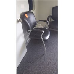 Black leather office arm chair