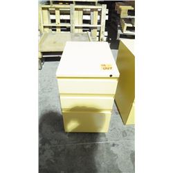 3 drawer yellow metal cabinet