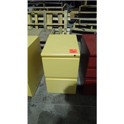2 drawer yellow metal file cabinet