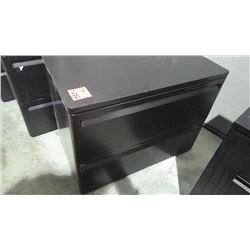 2 drawer black lateral file cabinet