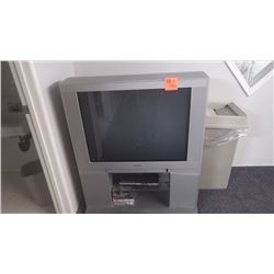 Toshiba colour tv with stand and dvd player