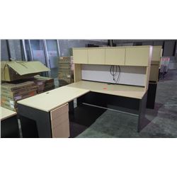 L-shaped desk with hutch