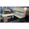 Image 2 : L-shaped desk with hutch