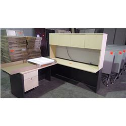 L-shaped desk with hutch
