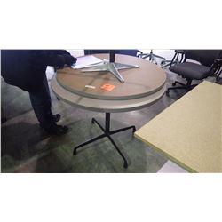 2 round tables with centre pedestals