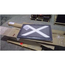 Pallet of wire shelving, electrical tracking, office memo board