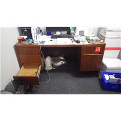 Office desk with drawers and matching two door cabinet