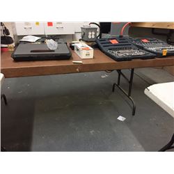 Wood table with folding legs