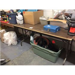 Wood table with folding legs