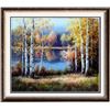 Image 1 : Fantastic Impressionism Canvas Fall Reflections Colorful Original Signed Art