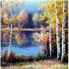 Image 3 : Fantastic Impressionism Canvas Fall Reflections Colorful Original Signed Art