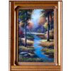 Image 1 : Water Stream ORIGINAL SIGNED Painting Custom Framed Colorful Dealer Liquidation Great Value Popular 