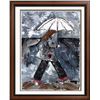 Image 1 : Chicago Windy City Girl with Umbrella Original Palette Heavy Texture Canvas