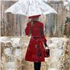 Image 3 : Girl with Umbrella Red Dress Bold Colors Original Signed Painting Canvas