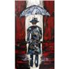 Image 4 : Modern Contemporary Abstract Original Umbrella Red & Black Bold Textured Janier