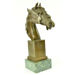 Gorgeous Bronze Bust Horse European Design Statue (11"X6")