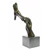Image 8 : Modern Art Two Hands Bronze Sculpture on Marble Base Figure