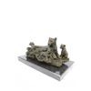 Image 8 : Art Deco Tiger With Four Cubs Bronze Sculpture on marble base Statue