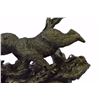 Image 2 : Two Running Black Bears Bear Bronze Sculpture on Marble Base Statue