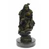 Image 1 : Western Art Native American Warrior Relaxing Bronze Sculpture on marble base Statue