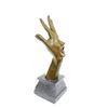 Image 10 : Original Abstract Hand With Face Bronze Statue