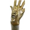 Image 3 : Original Abstract Hand With Face Bronze Statue