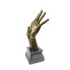 Image 5 : Original Abstract Hand With Face Bronze Statue
