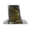 Image 2 : Man Smoking Cigar Bronze Sculpture on Marble Base Figurine